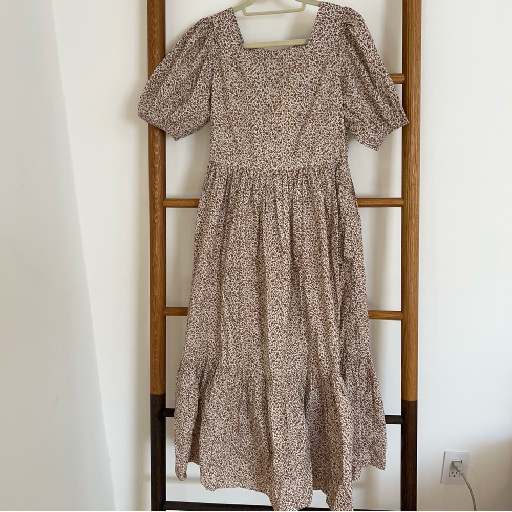 DÔEN Floral Print Puff Sleeve Dress